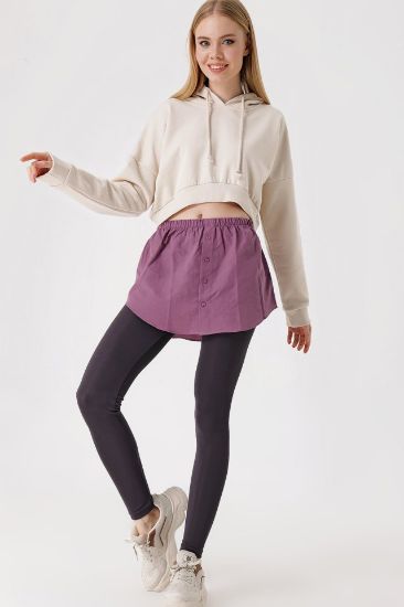 1888 Sweatshirt Ve Kazak Altı Gömlek Etek - Koyu Lila resmi